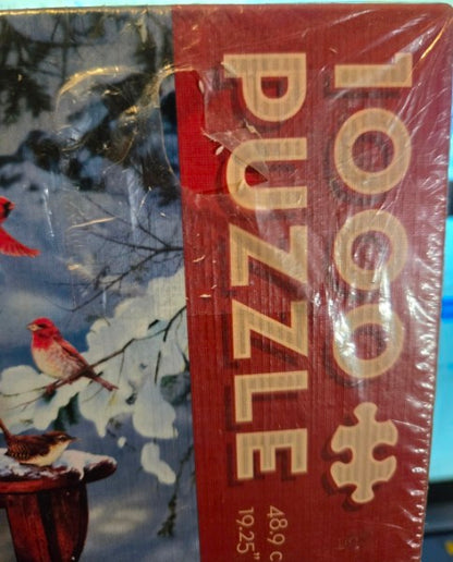 Cobble Hill Adirondack Birds 1,000 Piece Jigsaw Puzzle great winter scene new sealed