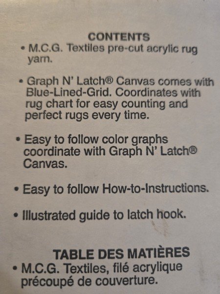 Share Vintage MCG Textiles Graph N' Latch Hook Kit - Factory Taped - 2lb Mystery Rug