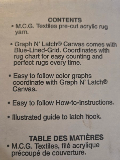 Share Vintage MCG Textiles Graph N' Latch Hook Kit - Factory Taped - 2lb Mystery Rug
