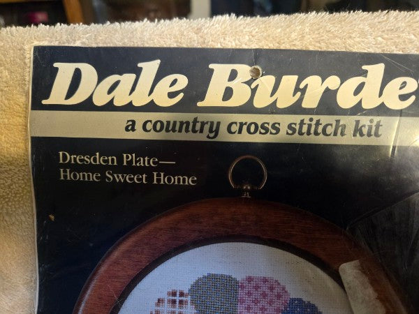 &nbsp;Vintage 1985 Dale Burdett Cross Stitch Kit Dresden Plate Home Sweet Home CK232