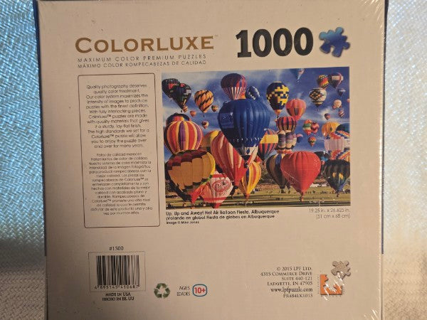 Colorluxe 1000 Piece Jigsaw Puzzle - Up, Up and Away! Albuquerque Balloons New Sealed