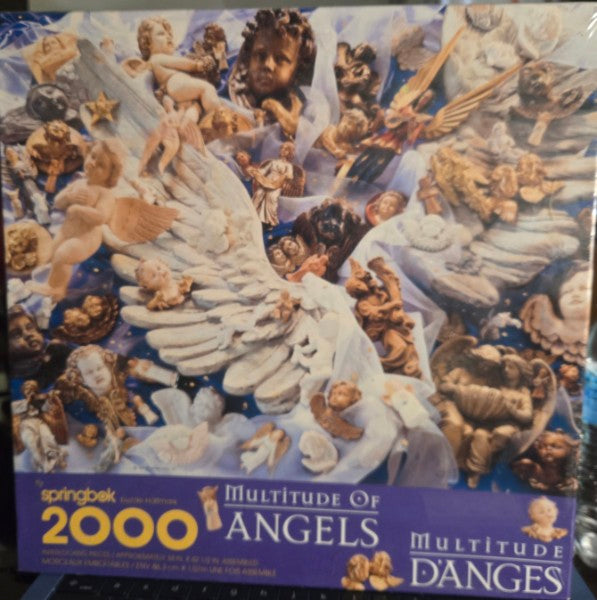 AUTHENTIC SPRINGBOK 2000 PIECE PUZZLE MULTITUDES OF ANGELS LARGE 42.5" X 34" NEW