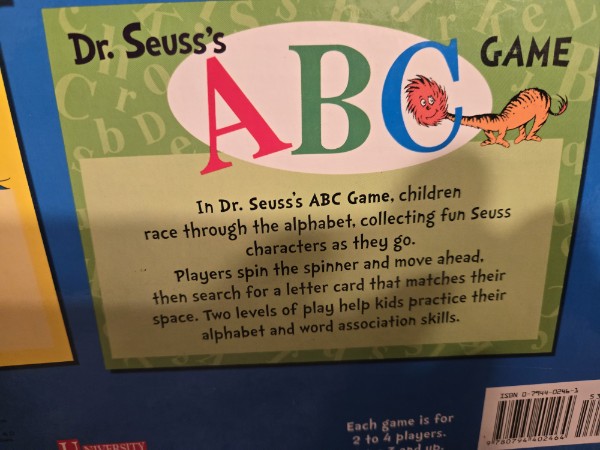 Dr. Seuss 4-Game Treasury - University Games (2003) - NEW/SEALED PIECES