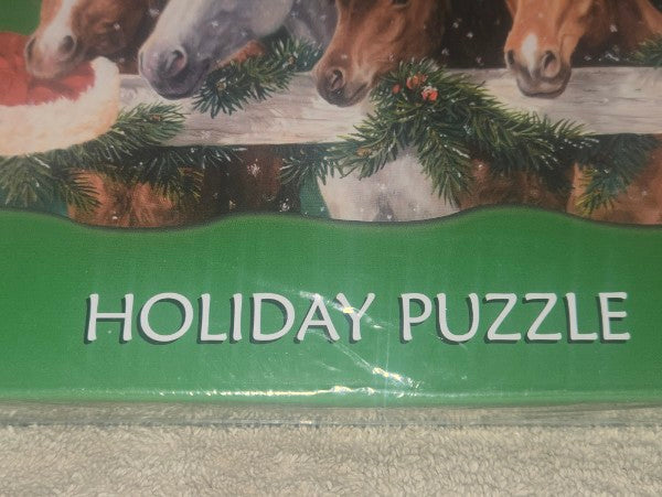 Share Stable Buddies Horse Holiday Jigsaw Puzzle 1000 Piece Linda Picken Panoramic NEW