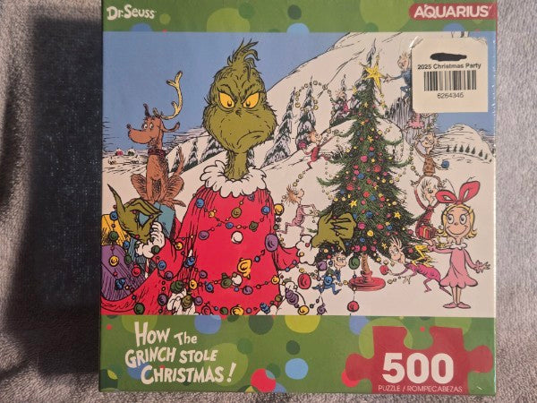 Dr. Seuss The Grinch Stole Christmas 500 Piece Puzzle Aquarius New Sealed 2025