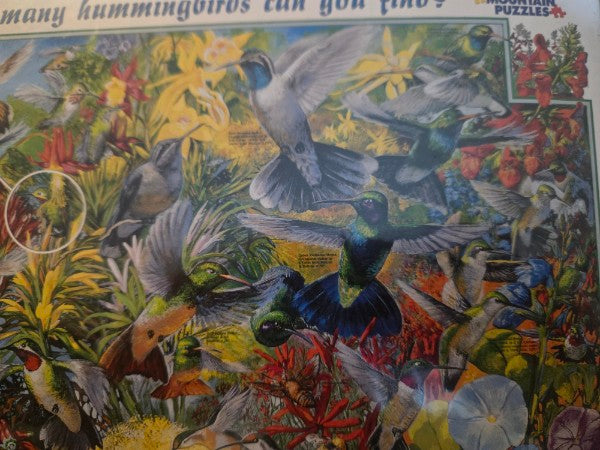 White Mountain Puzzles Hummingbirds 1000 Piece Jigsaw Puzzle 24x30 Vintage 2005