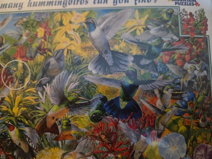 White Mountain Puzzles Hummingbirds 1000 Piece Jigsaw Puzzle 24x30 Vintage 2005