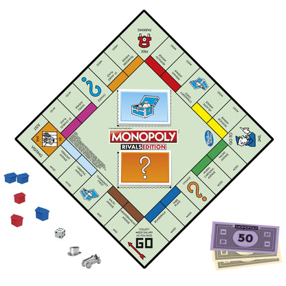 Hasbro monopoly rivals edition 2 player game of trading properties 8+ new sealed
