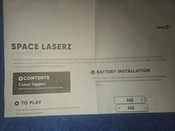 🔥SPACE LASERZ - EXTREMELY RARE & HARD TO FIND Tag Game - BOOSTER ENTERPRISES #001  🔥