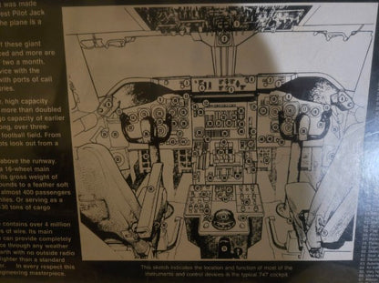 Vintage JAL Boeing 747 Cockpit Jigsaw Puzzle - Early 1970s - Sealed w/ Minor Wear