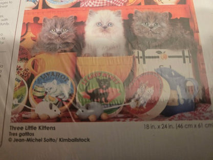 Three Little Kittens Colorluxe 500 Piece Jigsaw Puzzle - New & Sealed Super Cute
