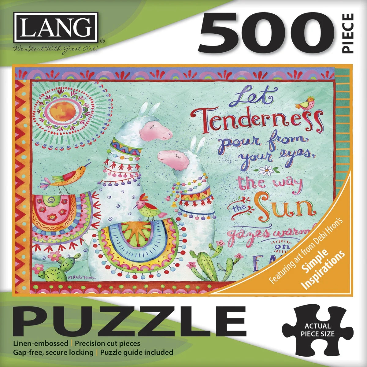 Share Lang 500 Pc Puzzle Tenderness Quote Puzzle With Cute Colorful Llamas New Sealed