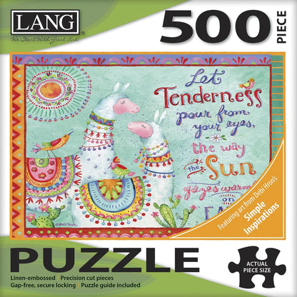 Share Lang 500 Pc Puzzle Tenderness Quote Puzzle With Cute Colorful Llamas New Sealed
