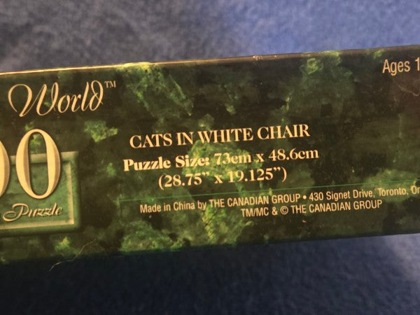SURE-LOX 1000 Piece Jigsaw Puzzle Wonderful World "Cats in White Chair" NEW
