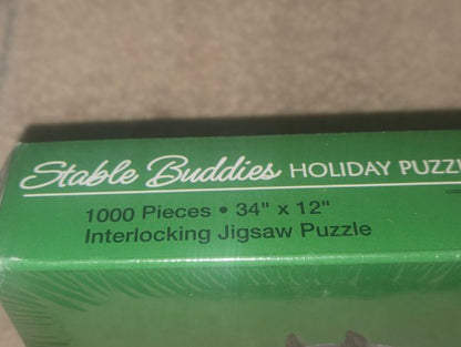 Share Stable Buddies Horse Holiday Jigsaw Puzzle 1000 Piece Linda Picken Panoramic NEW