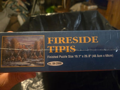 Rare - Retired 1000 Pc Light Up Puzzle Fireside Tipis [Teepee} Indians - Native American Scene New Sealed