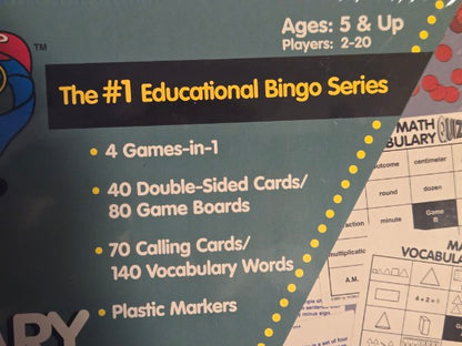 Quizmo Math Vocabulary Educational Bingo Game New Sealed World Class Materials