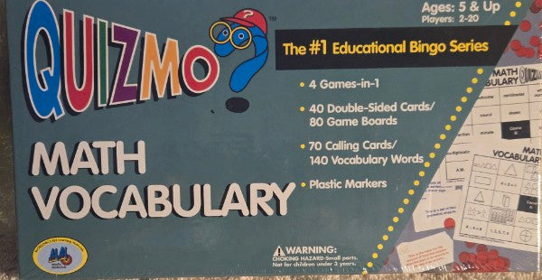 Quizmo Math Vocabulary Educational Bingo Game New Sealed World Class Materials