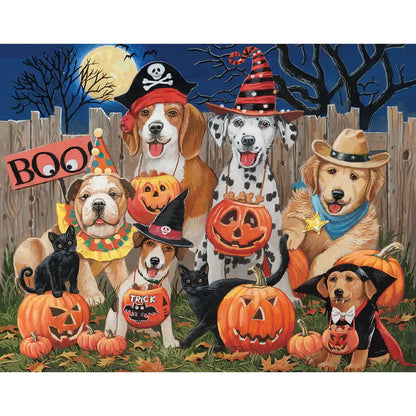 Halloween Tricksters Jigsaw Puzzle 300 PC -Dogs in Costumes Beagle Dalmatian NEW