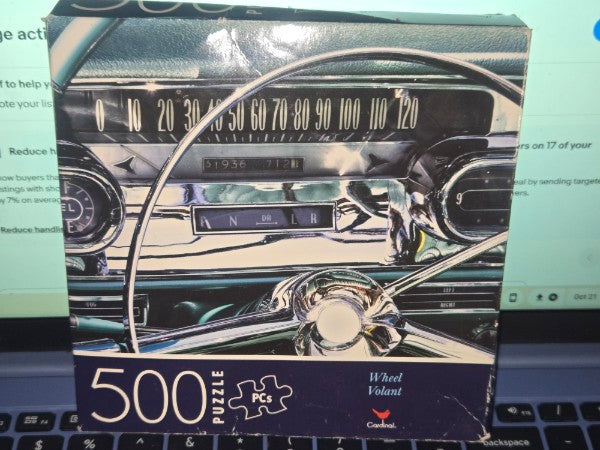 CARDINAL- WHEEL VOLANT - CLASSIC CAR DASHBOARD 500 PIECE PUZZLE  NEW
