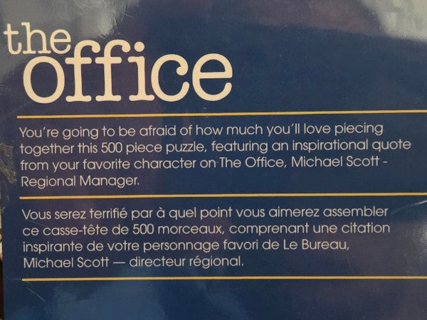 The Office Michael Scott Jigsaw Puzzle 500 Piece Aquarius New Sealed 14x19 Fun