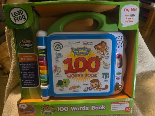 LeapFrog Learning Friends 100 Words Book -Bilingual (English/Spanish) New In Box