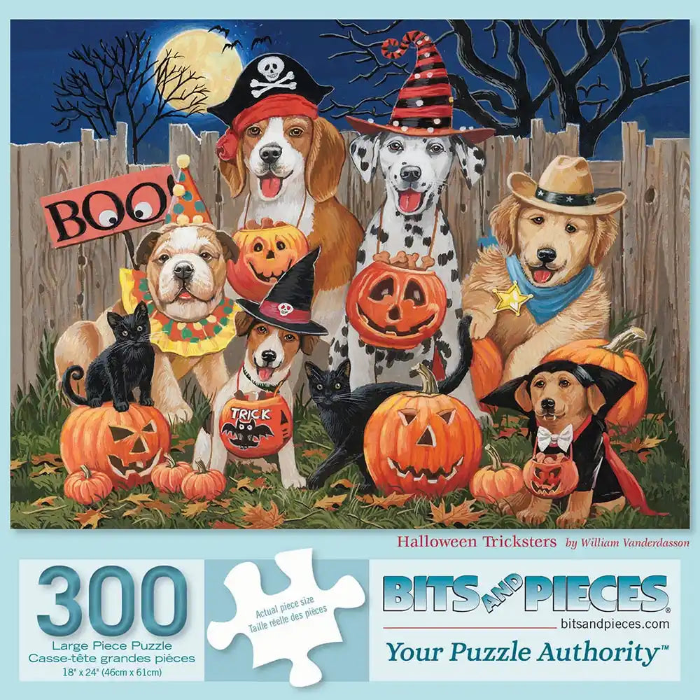 Halloween Tricksters Jigsaw Puzzle 300 PC -Dogs in Costumes Beagle Dalmatian NEW