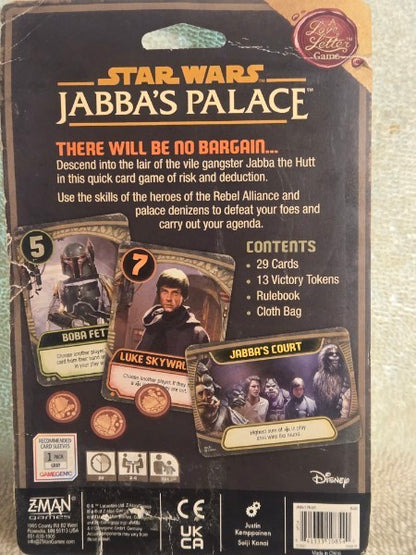 Star Wars Jabba's Palace A Love Letter Game Z-Man Games New Sealed