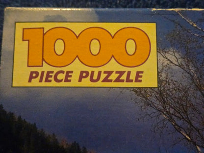 Vintage Golden 1000 Piece Puzzle Festive Village New England Covered Bridge NEW Sealed