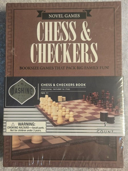 Novel Games: Chess & Checkers 2-in-1 Booksize Game Set Factory Sealed Gift Idea