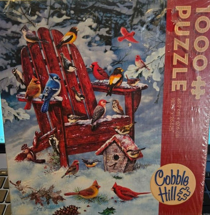 Cobble Hill Adirondack Birds 1,000 Piece Jigsaw Puzzle great winter scene new sealed