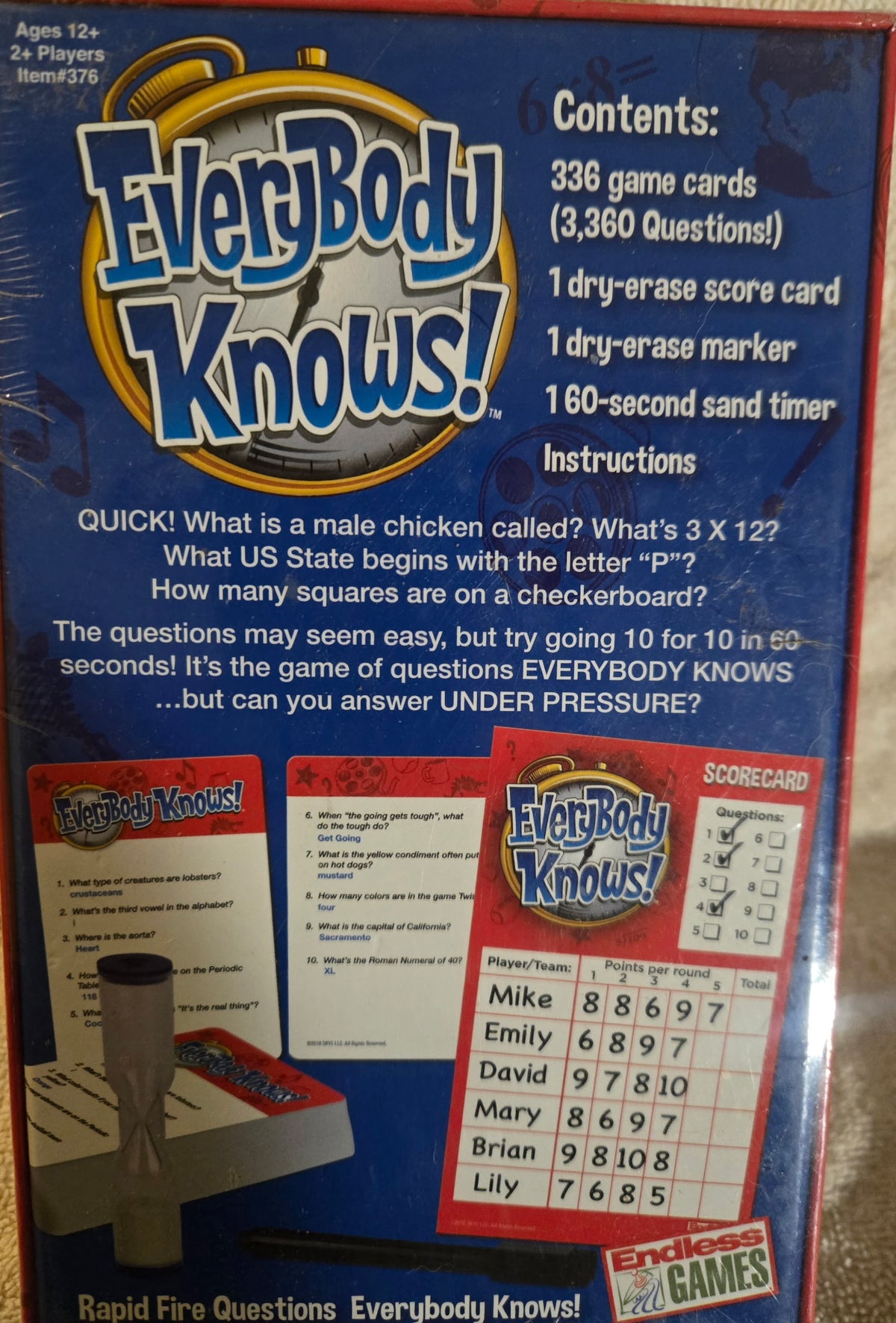Everybody Knows Rapid Fire Questions Trivia Game Endless Games Sealed New Item 376