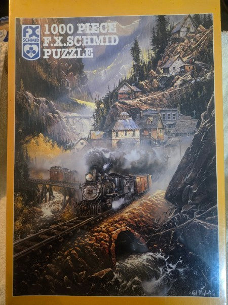 Vintage FX Schmid Silver Belle Run 1000 Pc Puzzle Ted Blaylock Sealed Train 1995