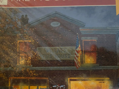 Great American Puzzle Factory Village Fire House 1000 Pc Sealed Dave Barnhouse