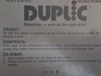 Vinintage 1981 DUPLIC Board Game by Knots Inc Factory Sealed New Old Stock (NOS)