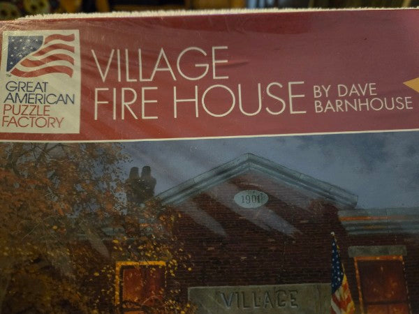 Great American Puzzle Factory Village Fire House 1000 Pc Sealed Dave Barnhouse