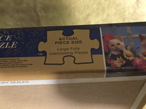 Vintage 1996 Golden Books "Window Box Kittens" 100 Piece Puzzle - NEW SEALED