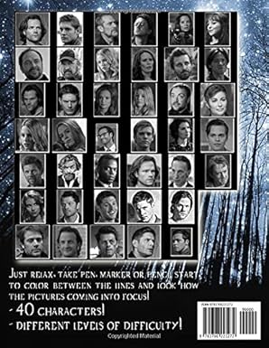 SUPERNATURAL  DOTS LINES SWIRLS ADULT STRESS RELIEF COLORING BOOK NEW! (FELIPE CAURON 2019)