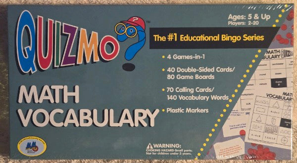 Quizmo Math Vocabulary Educational Bingo Game New Sealed World Class Materials
