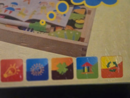 FLERISE Wooden Puzzle Board Magnetic Educational Toy Kids Activity Drawing New