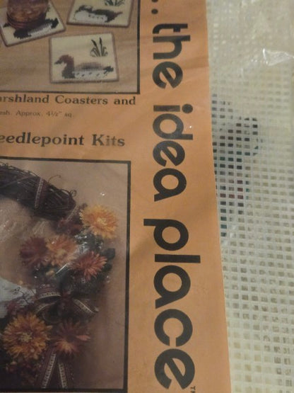 Vintage Mary Maxim Marshland Coasters & Holder Kit 47184 SEALED Ducks NOS