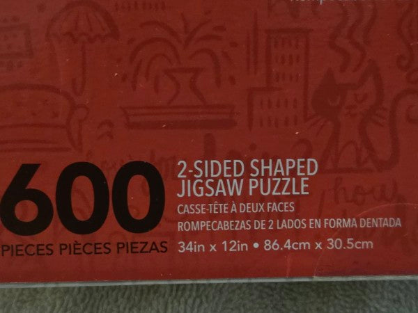 Friends Central Perk 2-Sided Shaped Jigsaw Puzzle 600 Pieces Aquarius New Sealed