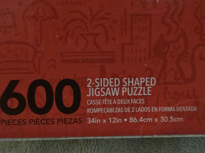 Friends Central Perk 2-Sided Shaped Jigsaw Puzzle 600 Pieces Aquarius New Sealed