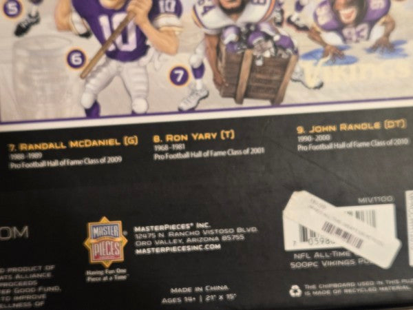 Minnesota Vikings NFL All-Time Greats 500-Piece Jigsaw Puzzle - MasterPieces
