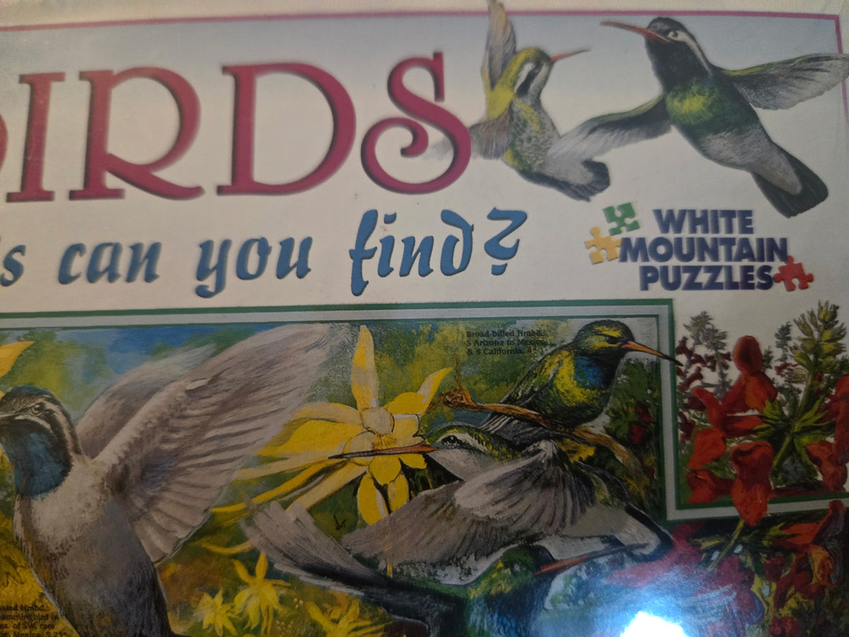 White Mountain Puzzles Hummingbirds 1000 Piece Jigsaw Puzzle 24x30 Vintage 2005