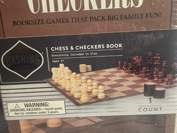 Novel Games: Chess & Checkers 2-in-1 Booksize Game Set Factory Sealed Gift Idea