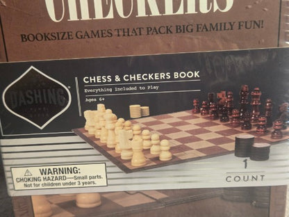 Novel Games: Chess & Checkers 2-in-1 Booksize Game Set Factory Sealed Gift Idea