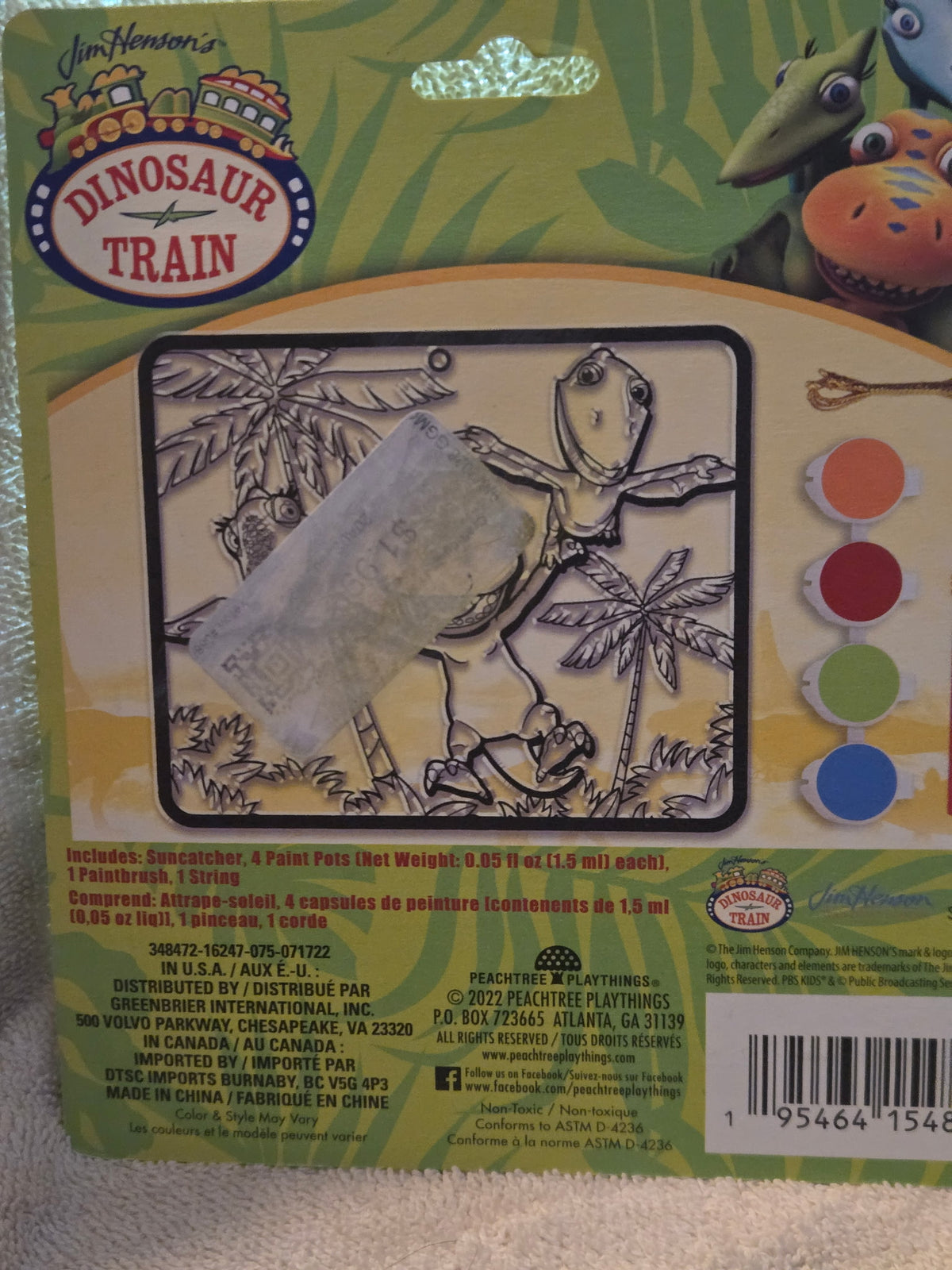 Jim Henson Dinosaur Train Paint Your Own Suncatcher Craft Set Lot of 2 PBS Kids
