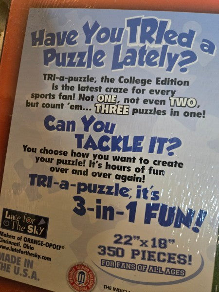 Syracuse Orange Football Helmet 3 in 1 TRI-a-puzzle Jigsaw Puzzle 350 Pc New Late For The Sky