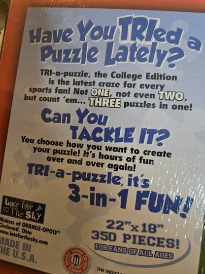 Syracuse Orange Football Helmet 3 in 1 TRI-a-puzzle Jigsaw Puzzle 350 Pc New Late For The Sky